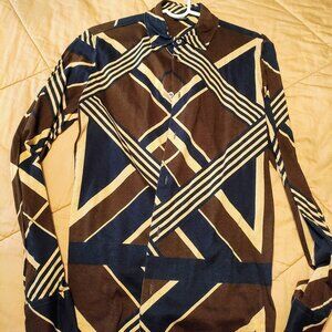 Hugo Boss Slim Fit runway Cotton Button Down dress shirt men's size large